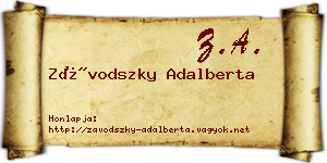 Závodszky Adalberta névjegykártya